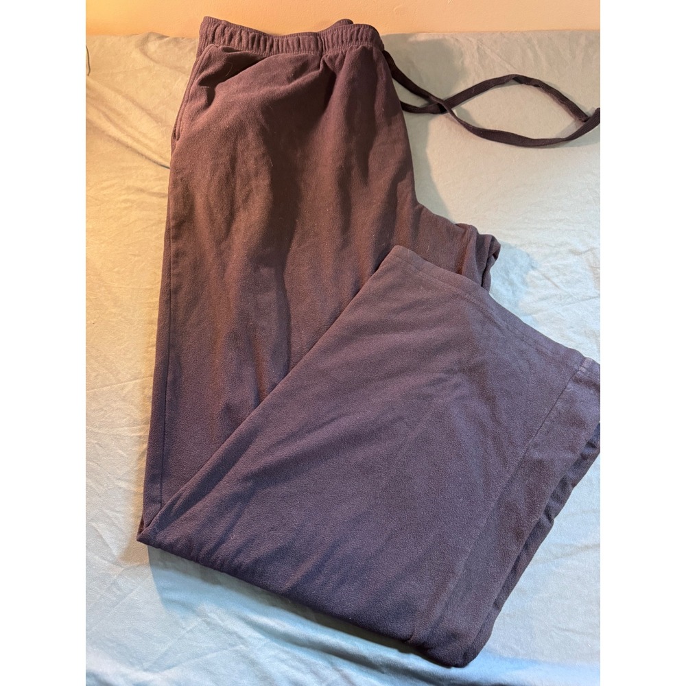 Croft & Barrow Mens Navy Blue Fleece Pajama Lounge Pants XL Drawstring Pocket